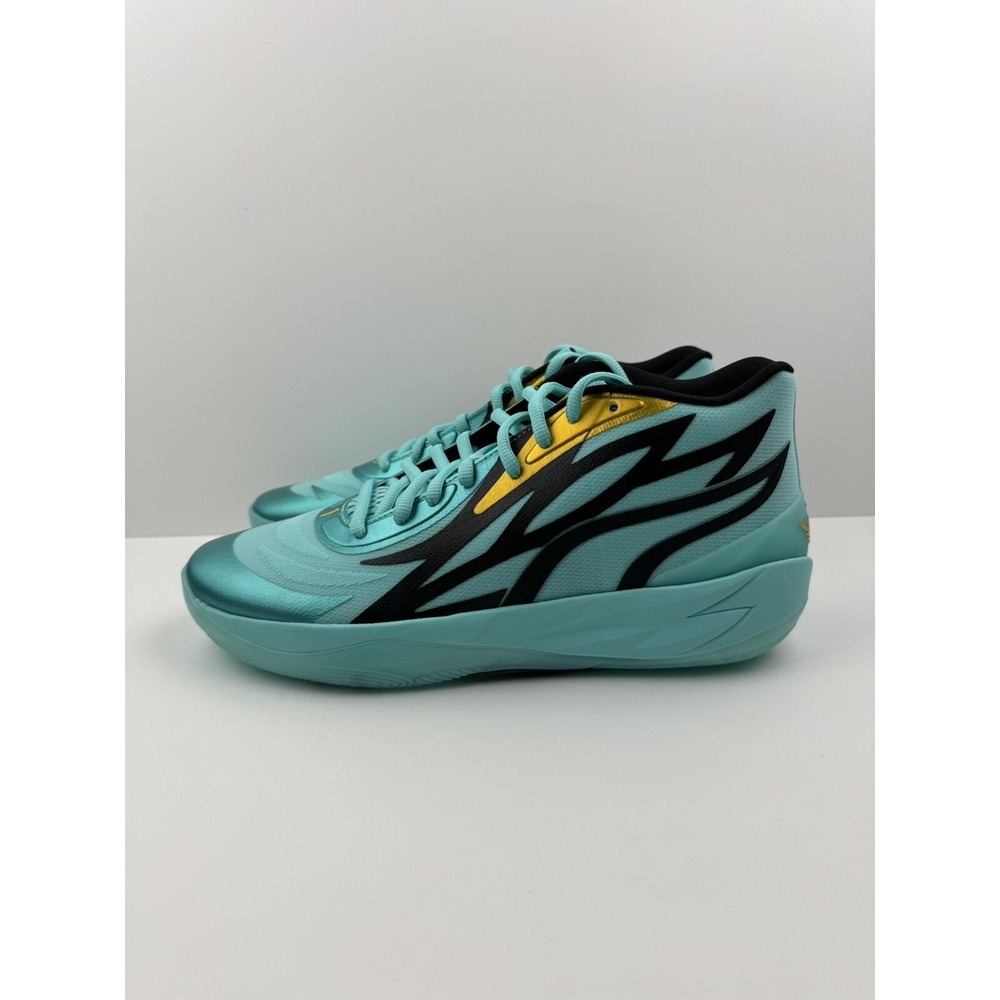 NEW‎ PUMA MELO MB.02 ELEKTRO AQUA HONEYCOMB CHARLOTTE HORNETS Size 13 Men's - Picture 3 of 6